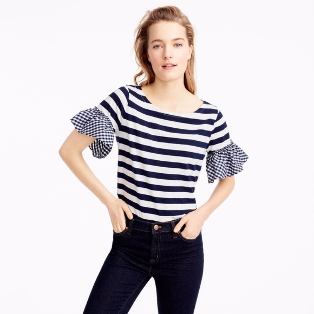 Ruffle-sleeve top